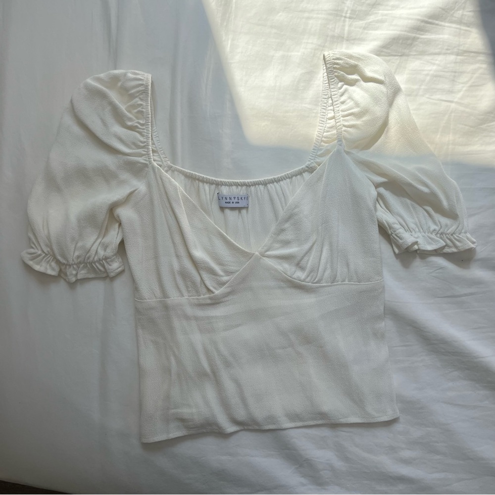Flynn Skye white cropped top